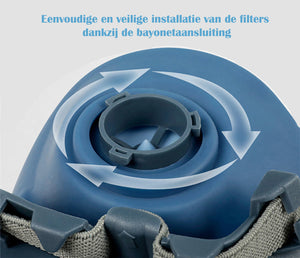 Halfgelaatsmasker | 10 verwisselbare luchtfilters | Gasmasker | Herbruikbaar | 7000-Serie