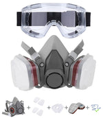 Halfgelaatsmasker - Gasmasker – Stofmasker – Ademhaling Bescherming – Mondmasker – Incl. Ruimzichtbril Filter & Oordoppen