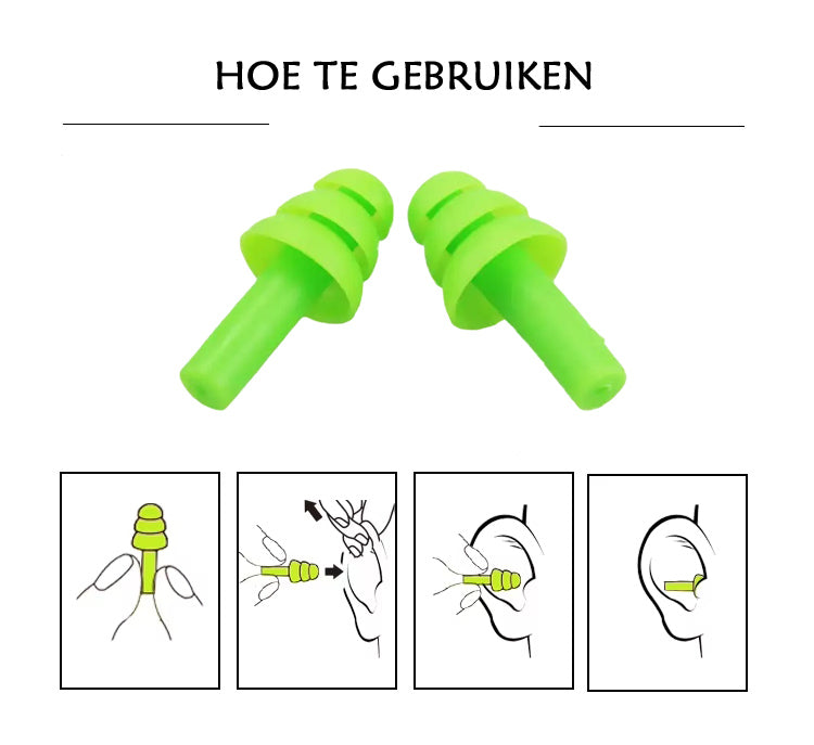 Rekx® Herbruikbare Oordoppen met koord - Gehoorbescherming -  Muziek - Slapen - Klussen - Herriestoppers - Earplugs - Gehoorbescherming - Groen