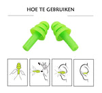 Rekx® Herbruikbare Oordoppen met koord - Gehoorbescherming -  Muziek - Slapen - Klussen - Herriestoppers - Earplugs - Gehoorbescherming - Groen