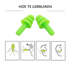 Rekx® Herbruikbare Oordoppen met koord - Gehoorbescherming -  Muziek - Slapen - Klussen - Herriestoppers - Earplugs - Gehoorbescherming - Groen