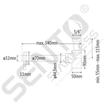Sento Stainless verkorte RVS Sifon SES104 – RVS316 – Muurafvoerbuis
