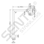 Sento Stainless verkorte RVS Sifon SES105 – RVS316 – Vloerafvoerbuis