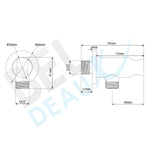 Beldeaux RVS Wandaansluitbocht  Incl. Houder 1/2"