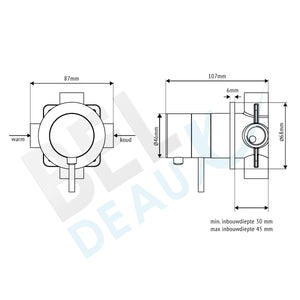 Beldeaux RVS Inbouw Douche Thermostaat BLDT2770