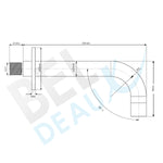 Beldeaux RVS Wanduitloop 20CM Ø25MM