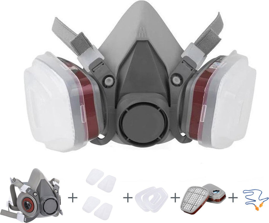 Halfgelaatsmasker - Gasmasker - 6200 - Met Stoffilter & Oordoppen