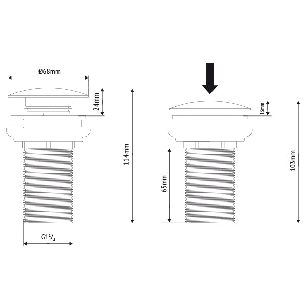 Sento RVS Clickwaste Zonder Overflow