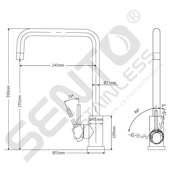 Sento RVS Keukenkraan Basic SK102