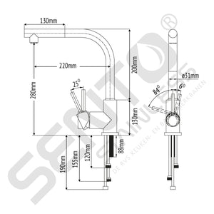 Sento RVS Keukenkraan  SK111 Uittrekbaar