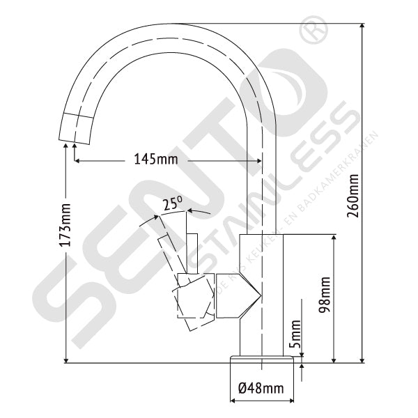 Sento RVS Wastafelkraan SW110