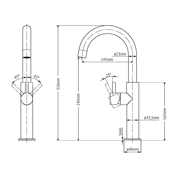 Sento RVS Wastafelkraan SW110