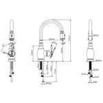 Sento RVS Keukenkraan Big Classic SK105 Uittrekbaar & Handdouche