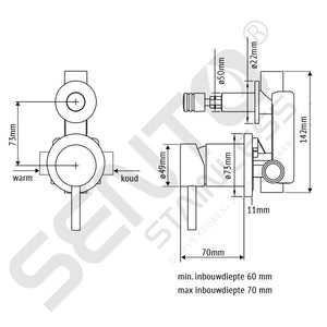 Sento RVS Regendouche Inbouw mengkraan SD115