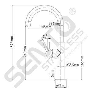 Sento RVS Wastafelkraan SW120 Hoog