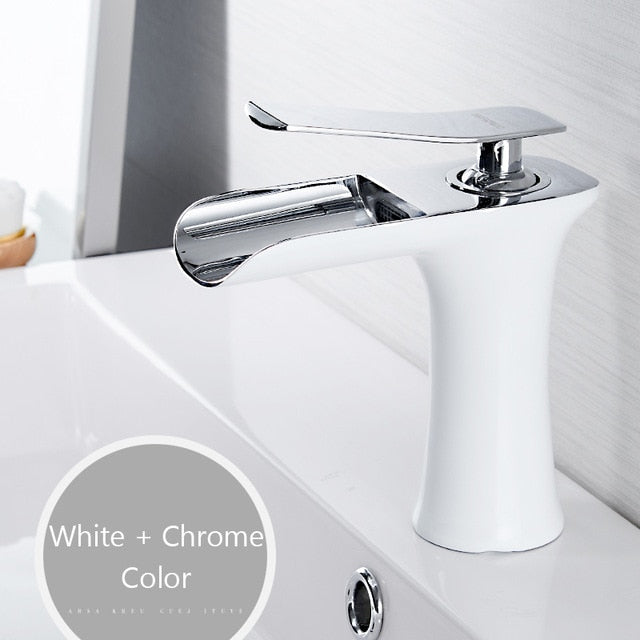 Wan Waterval Multicolor Wastafelkraan wit chroom