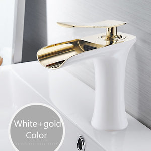 Wan Waterval Multicolor Wastafelkraan wit goud
