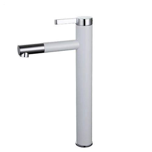 Twin Wastafelkraan Wit Hoog Model