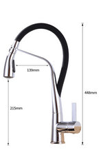 Pull-out | Pull-down keukenkraan afmetingen zwart